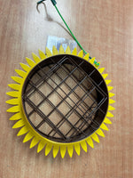 Hanging sunflower suet feeder