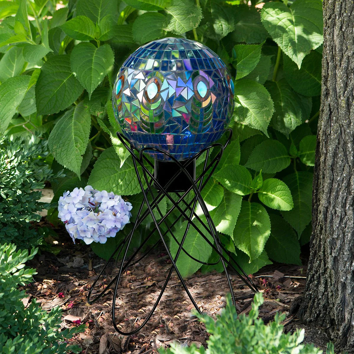 10" Translucent Peacock Mosaic Gazing Globe