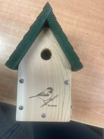 Wood link chickadee wren house