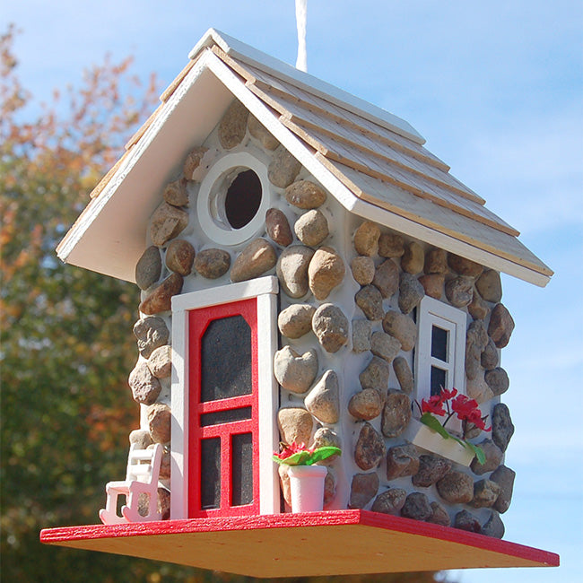 Guest Cottage Stone Bird House - Home Bazaar