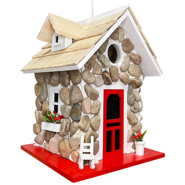 Guest Cottage Stone Bird House - Home Bazaar