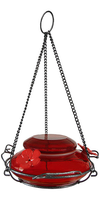 Modern Saucer Hummingbird Feeder, Red, 16 oz - Nature's Way