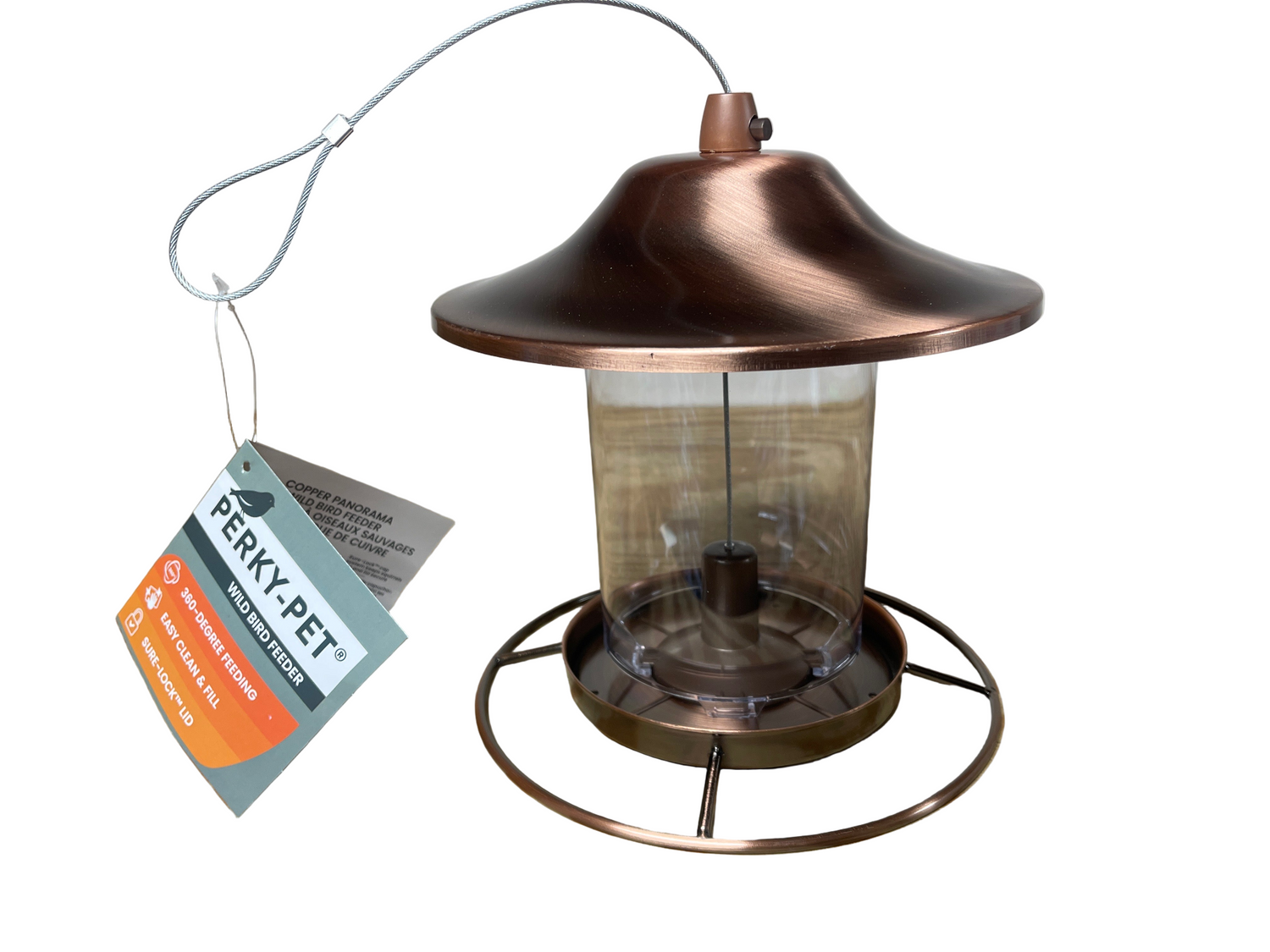 Copper birdfeeder