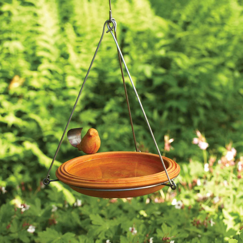 Ancient Graffiti Round Ceramic Hanging Birdbath (Spice Finish) - (AG-17027)