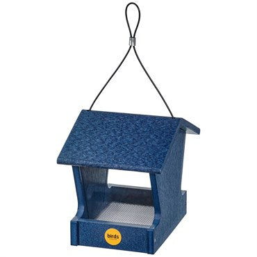 Birds Choice Hopper Feeder Recycled Plastic - Navy Peony 1.5
