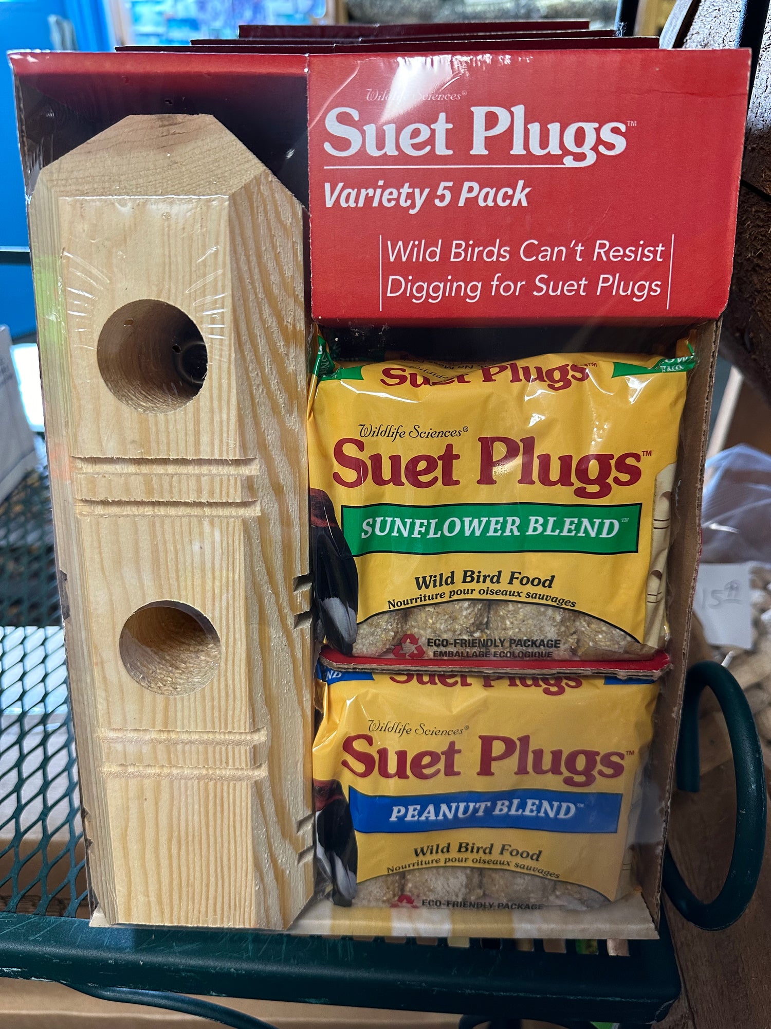 Suet Log Plugs Variety Sampler with Log Feeder Included