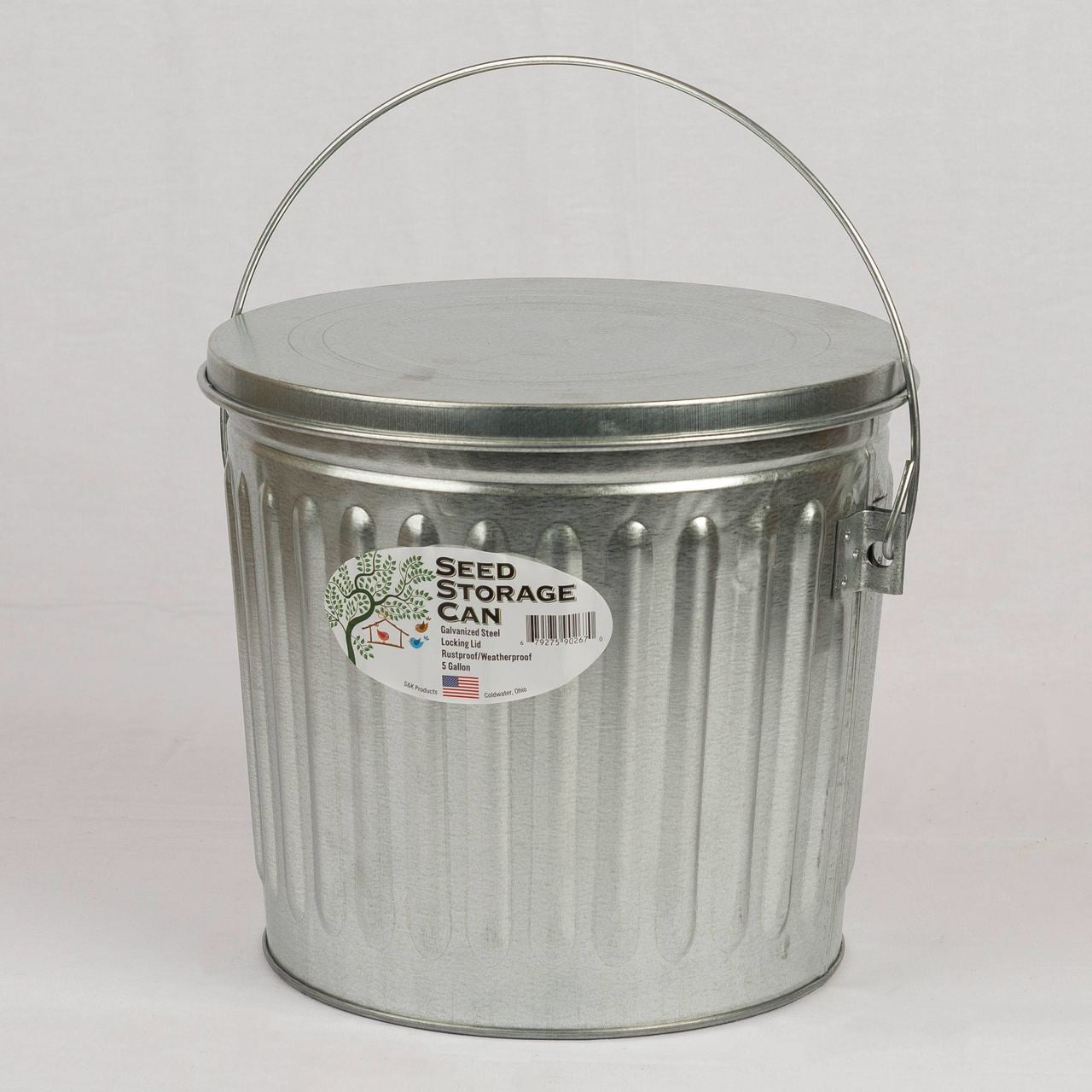 Galvanized Seed Storage Can w/ Lid - 5 Gal. (9905)