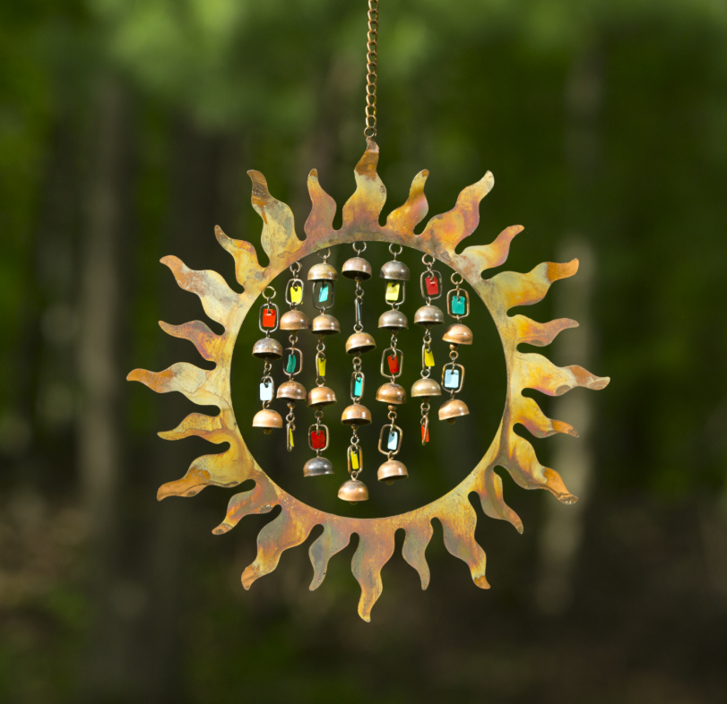 Ancient Graffiti Sun with Dangles Wind Chime - (AG1445)